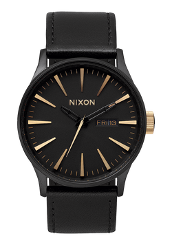 Sentry Leather - Matte Black / Gold