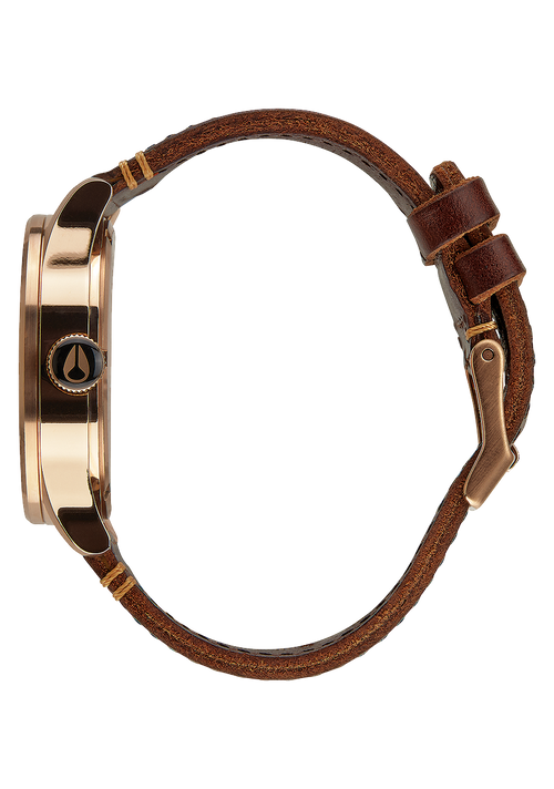 Sentry Leather - Rose Gold / Gunmetal / Brown