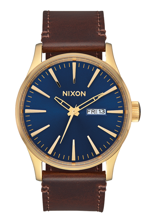 Sentry Leather - Polished Gold / Navy Sunray