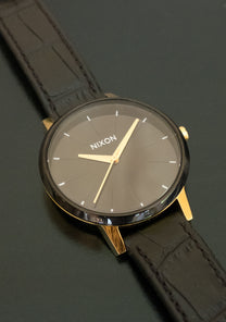 
Nixon Kensington Leather Watch - Analog - Gold / Black / White - View 7