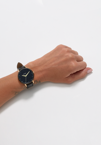 
Nixon Kensington Leather Watch - Analog - Gold / Black / White - View 5