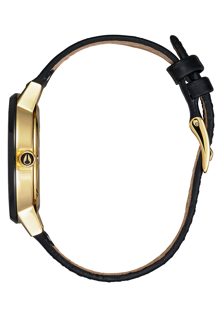 
Nixon Kensington Leather Watch - Analog - Gold / Black / White - View 2