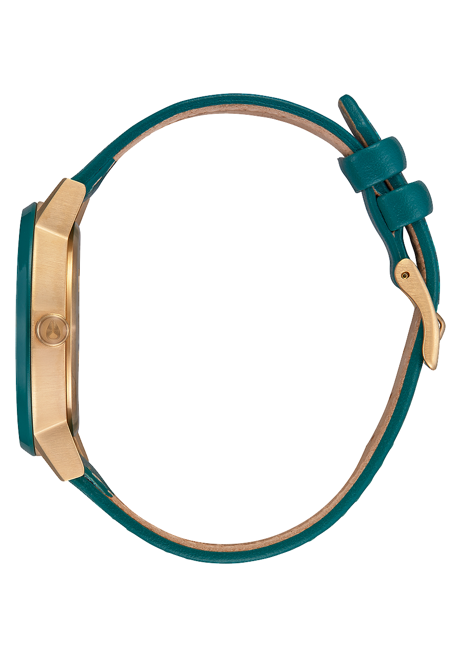 
Nixon Kensington Leather Watch - Analog - Gold / White / Teal - View 2