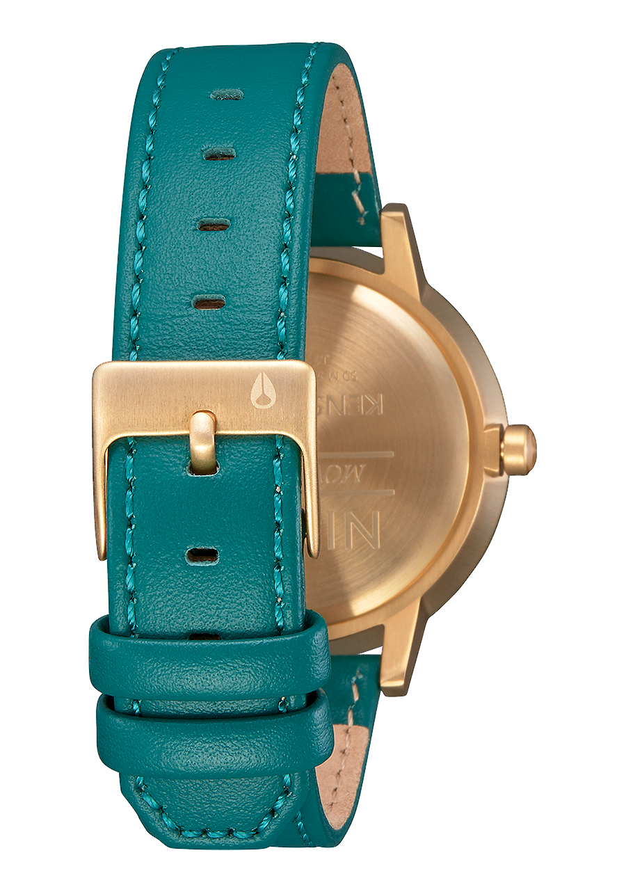 
Nixon Kensington Leather Watch - Analog - Gold / White / Teal - View 3