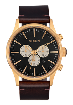 Sentry Chrono Leather - Gold / Indigo / Brown