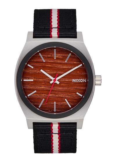Time Teller Nylon - Silver / Rosewood / Black Stripe