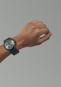 Sentry Chrono Leather - All Gunmetal / Black View 5