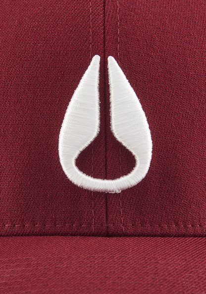 Deep Down Flexfit Athletic Fit Hat - Burgundy / White View 4