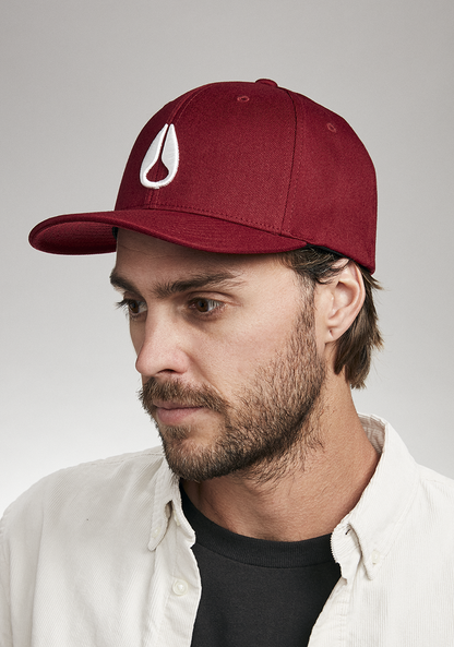 Deep Down Flexfit Athletic Fit Hat - Burgundy / White View 5