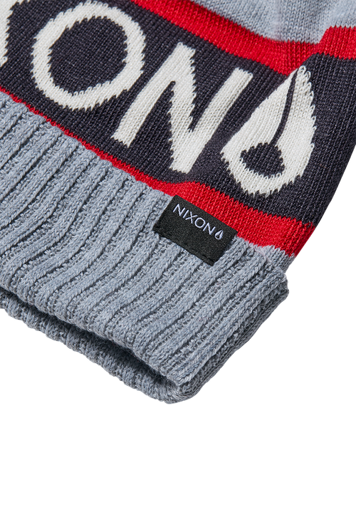 Teamster Beanie - Heather Gray / Red