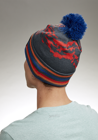 Ridge Pom Beanie - Navy / Multi View 4