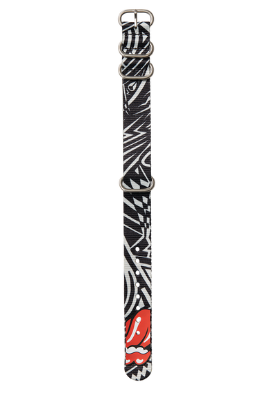 Rolling Stones 20mm Recycled One Piece Band - Black / Gray