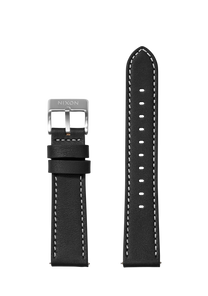 23mm Stitched Leather Band - Black View 1