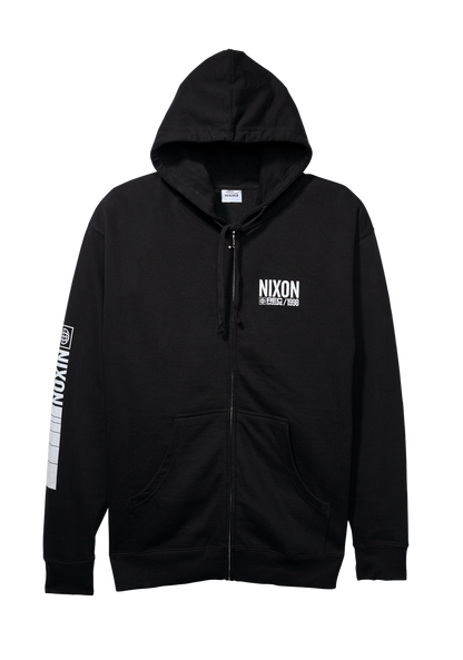 Track Zip Hoodie - Black / White View 1