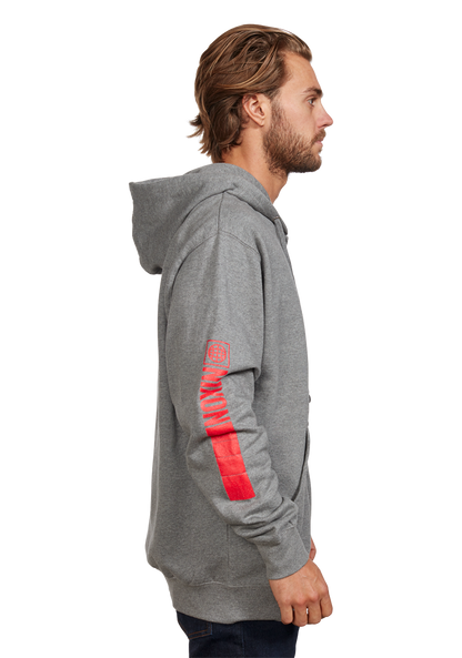 Track Zip Hoodie - Dark Heather Gray / Red View 4